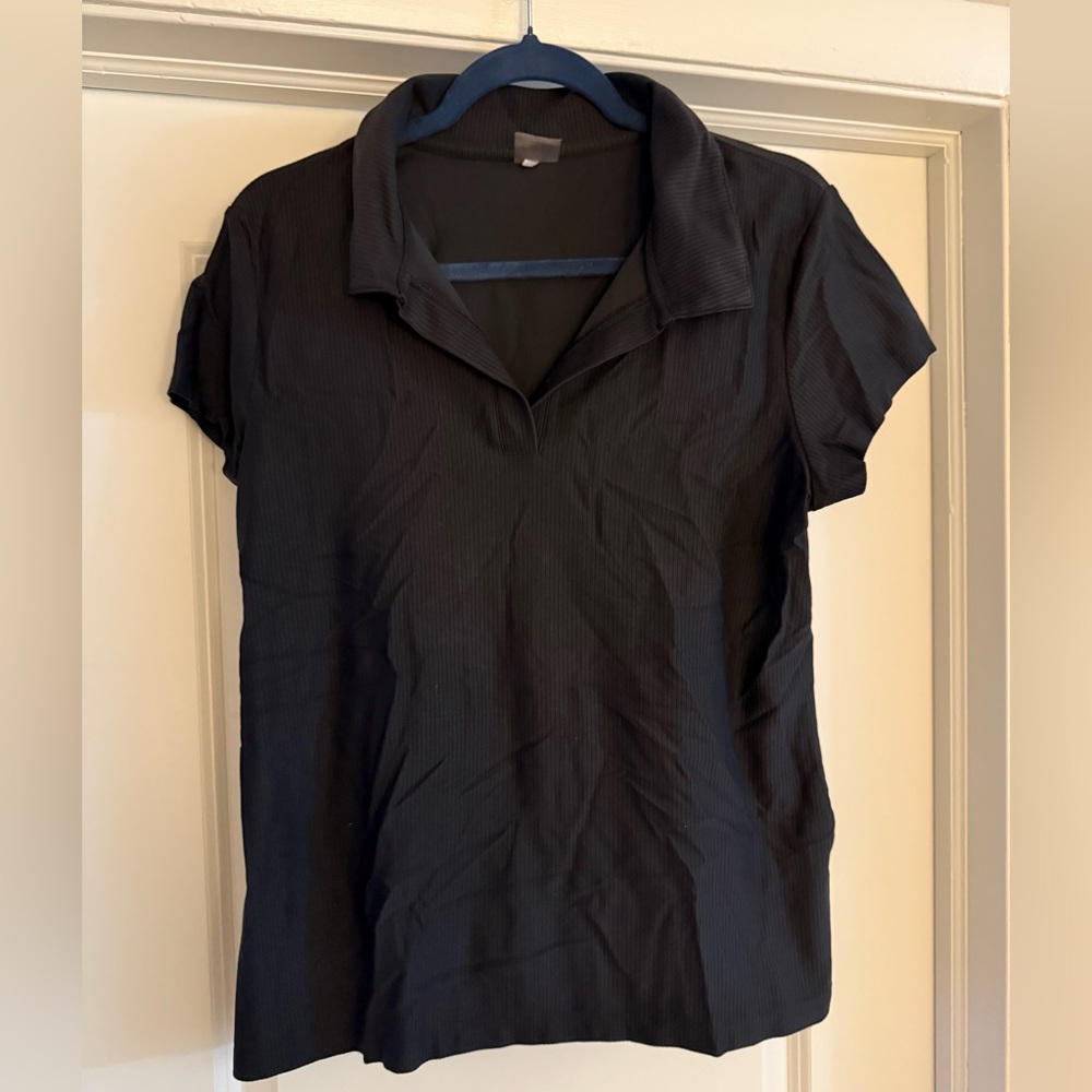 Women's Black CALIA Collared Golf Top